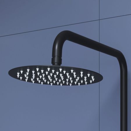 Душевая стойка черная со смесителем из стали RGW SP-24B