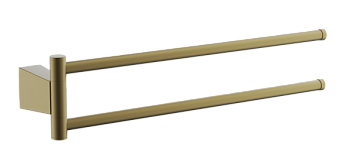 Полотенцедержатель поворотный двойной BELZ B91312, брашированное золото