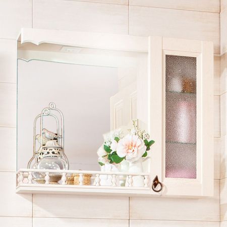 Зеркало со шкафчиком и балюстрадой Бриклаер КАНТРИ 75SB, бежевый дуб прованс, артикул КАНТРИ 75SB