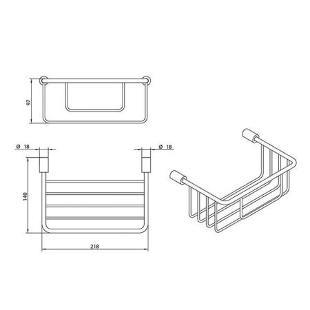 Bongio T Collection Корзинка для душа,, 220х140x100 мм, цвет золото 24к, артикул 30017OR00