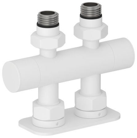 Вентиль 2х1/2" прямой скрытый-скрытый EU50 (Матовый белый)