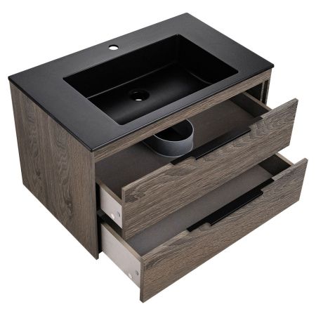 База под раковину Chiara 2D 800 подвесная, 2 выкатных ящика soft-close, R.Oak, артикул VMC-2C2800RO