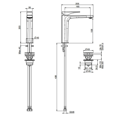 Fima Carlo Frattini Zeta Смеситель для раковины, на 1 отв., высокий, цвет: золото, артикул F3961LNOR