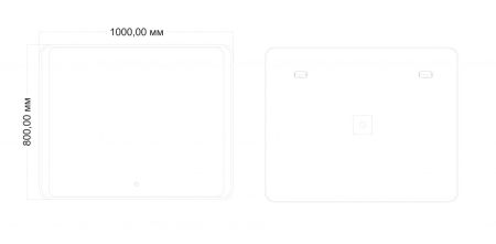 Зеркало с подсветкой ART&MAX ELEGANT AM-Ele-1000-800-DS-F, артикул AM-Ele-1000-800-DS-F