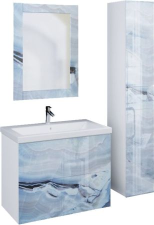 Шкаф пенал Marka One Lacio 30П L Black stone, артикул У73230