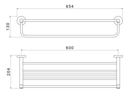 Полка для полотенец AQUATEK, матовый черный AQ4115MB ЕВРОПА, артикул AQ4115MB
