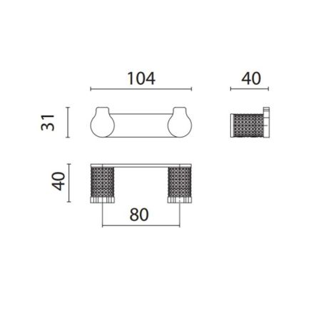 OASIS DEFILE Крючок двойной, цвет золото, артикул 0AGD002OR