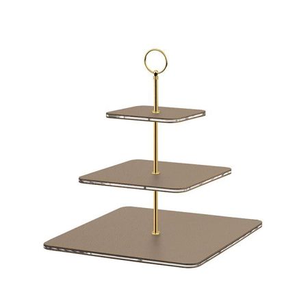 ADJ Сервировочная стойка, 30x30xH35 см.,ручка Круглая, цвет: капучино, фурнитура золото, артикул 0092C.04.O