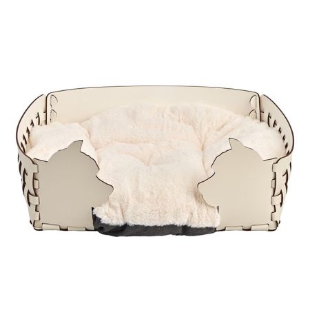 ADJ Лежанка Dog, 45х30хН15 см., цвет: панна котта/белый, артикул 1555D.16/10