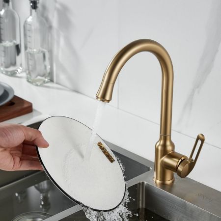 Смеситель для кухни Raffine F103G, золотой сатин