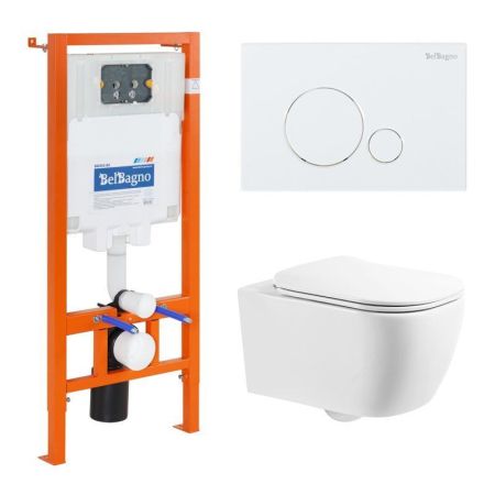 Комплект инсталляции BELBAGNO BB002-80 с унитазом GENOVA и клавишей смыва