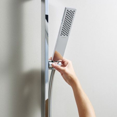 HG Pulsify E Душевой набор 100 1jet EcoSmart со штангой 65 см, хром, артикул 24370000