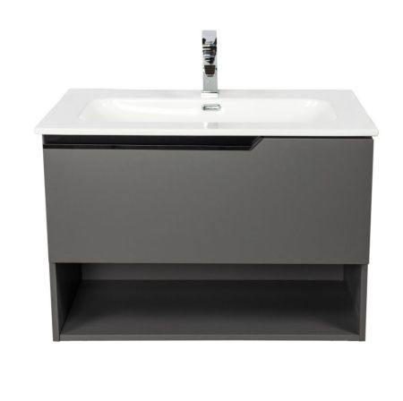 Комплект мебели Visobath Eleven, 800 мм левый, цвет пепельный матовый лак (Ceniza), артикул 85602/Ceniza/EL