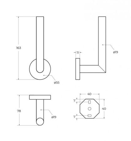 RELAX-PHV-BORO Держатель для туалетной бумаги, вертикальный, исполнение брашированное золото, артикул RELAX-PHV-BORO