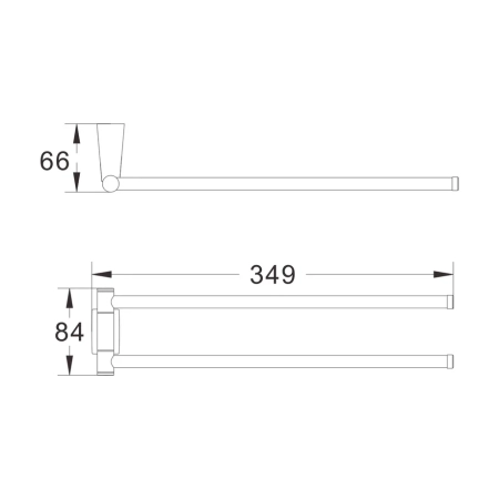 Полотенцедержатель поворотный двойной Shevanik SG5707H, черный
