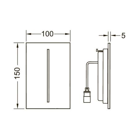 Лицевая панель TECEfilo-Solid Urinal, нержавеющая сталь, сатин, с покрытием против отпечатков пальце (7,2 В или 230/12 В), артикул 9242075
