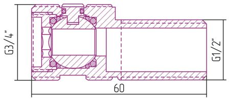 Эксцентрик запорный нар.р. G 1/2" / нар.р. G 3/4" (ЗОЛОТО), артикул 03-1450-0000
