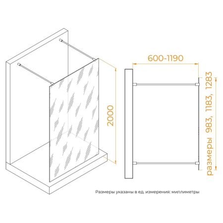 Душевая перегородка RGW WA-017B (1000), артикул 35101710-84