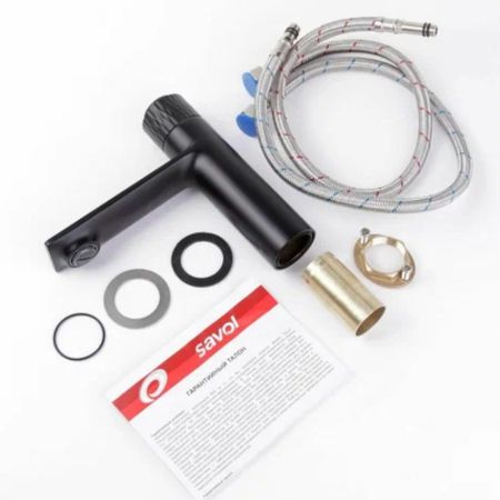 Смеситель для раковины Savol S-601810H, черный, артикул S-601810H