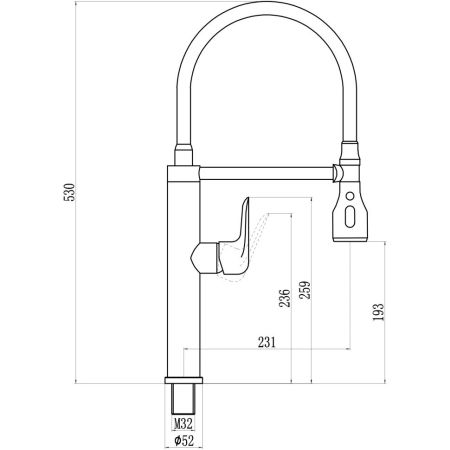Смеситель для кухни с гибким изливом и режимом душ Savol S-002803, хром