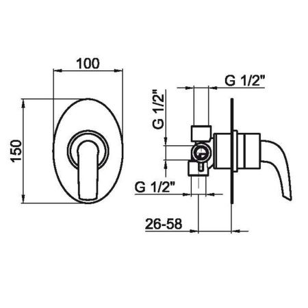 Смеситель для душа встраиваемый Webert Aria AC0680844, белый/хром