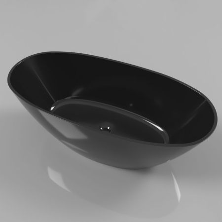 Ванна WHITECROSS Onyx B 160x75 (черный глянец) иск. камень, артикул 0205.160075.101