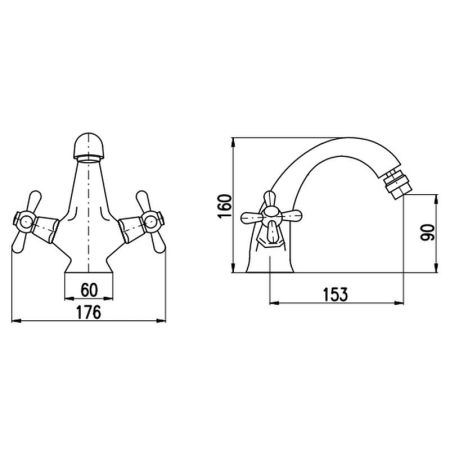 Смеситель для биде Rav Slezak MORAVA MK443.5SM, бронза, артикул MK443.5SM