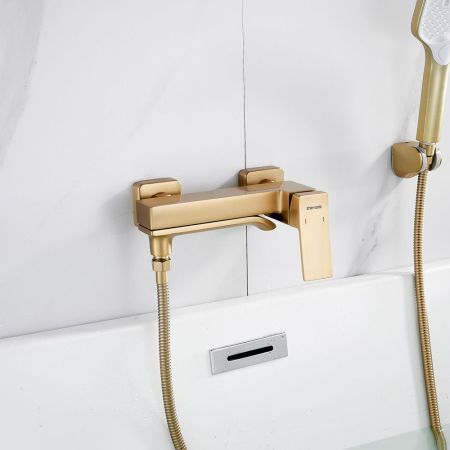 Смеситель для ванны Shevanik S4002G, золотой сатин, артикул S4002G