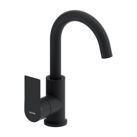 470220300 Apollo Смеситель для умывальника с поворотным изливов, черный, артикул 470220300