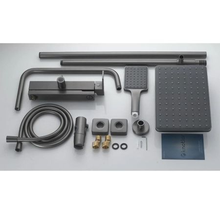 Душевая система Knotlor KN-23/GM, вороненая сталь, артикул KN-23/GM