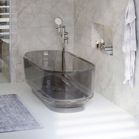 Ванна отдельностоящая 1700x760x560, Grey Mist, CEZARES CZR-LINER-170-76-56-GM-PFB, артикул CZR-LINER-170-76-56-GM-PFB