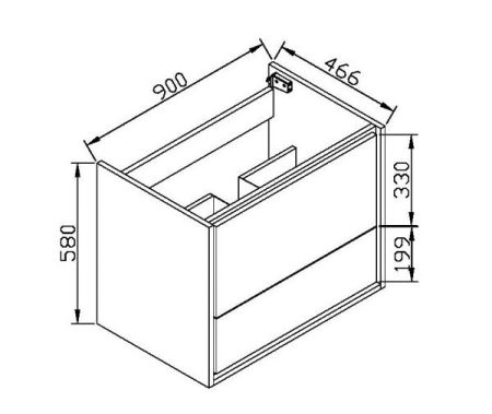 Тумба под раковину Vincea Alessia VMC-1S900YW подвесная Y.Oak, артикул VMC-1S900YW