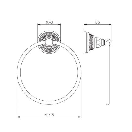 Nicolazzi Impero Полотецедержатель-кольцо диаметром 19.5 см, цвет: золото, артикул 1485GO36