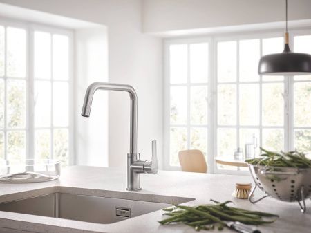 Смеситель для кухни GROHE Eurosmart 2021, U-образный высокий излив, суперсталь (30567DC0) Смеситель для кухни GROHE Eurosmart 2021, U-образный высокий излив, суперсталь (30567DC0)