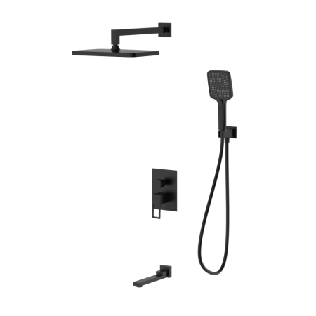 Душевая система для ванны и душа DQ Dortmund встраиваемая с изливом черный (DA1715605), артикул DA1715605