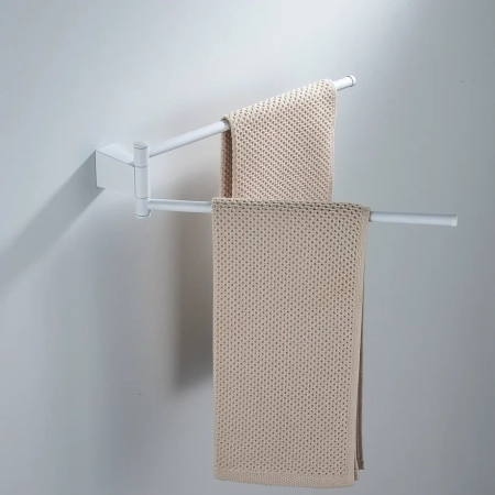 Полотенцедержатель поворотный двойной Shevanik SG5707C, белый, артикул SG5707C