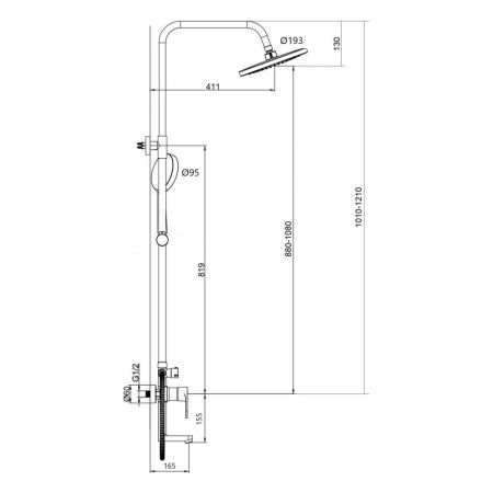 Душевая система Maretti Elena EA21RYN163, хром, артикул EA21RYN163