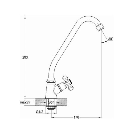 Кран для холодной воды G.Lauf QTZ14-A827, хром