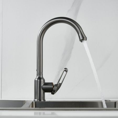 Смеситель для кухни Raffine F103T, оружейная сталь