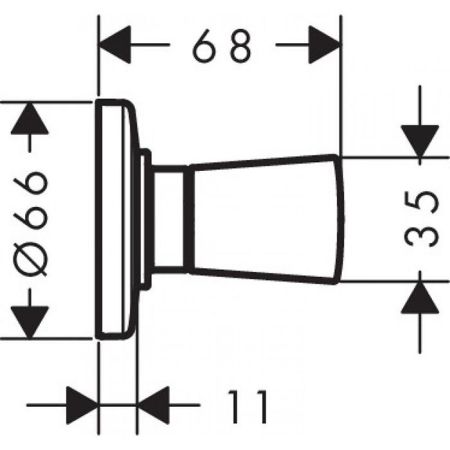 HG Logis Запорный вентиль, встраиваемый, внешняя часть, цвет: хром, артикул 71970000