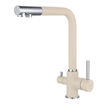 Смеситель для кухни с подключением фильтра GranFest 3611, белый