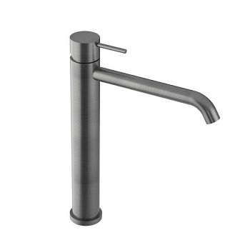 Oioli Micro, высокий однорычажный смеситель для раковины (излив 20 см), без д/к, цвет оружейная сталь