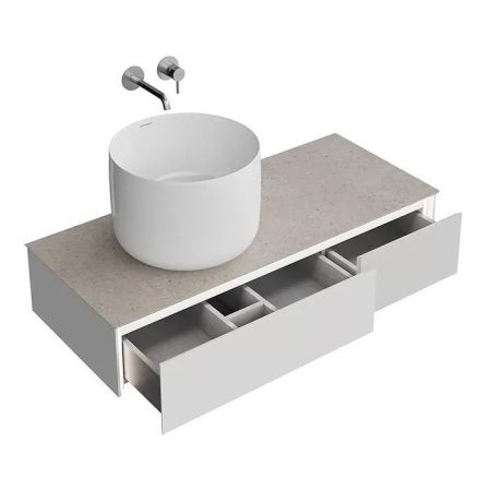 Тумба MAGICA подвесная 120, 2 ящика, утренний серый матовый