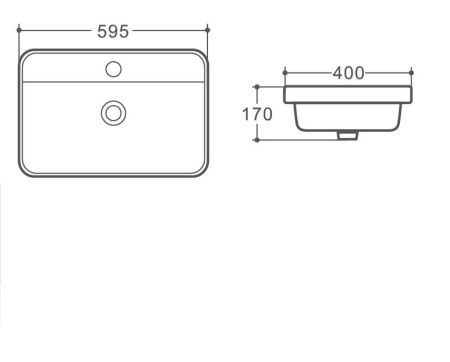 Раковина керамическая полувстраиваемая AM6400