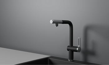 Смеситель для кухни GRANULA с выдвижным изливом и подключением к фильтру (8169, ТУРМАЛИН)