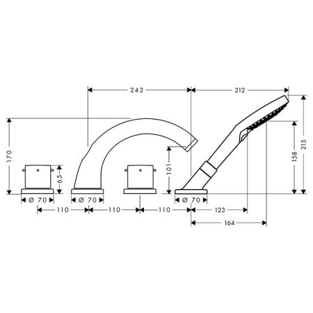 AX Starck Смеситель для ванны , цвет шлифованная медь, артикул 10451950