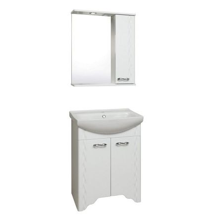 Зеркало со шкафом Runo Лотос 60 4620750026608 с подсветкой Белое