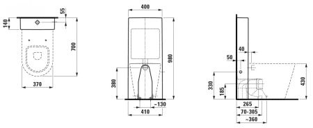 Laufen New Classic Унитаз напольный безободковый 560х370х430 мм, выпуск универсальный, цвет белый, артикул 8.2385.1.000.000.1