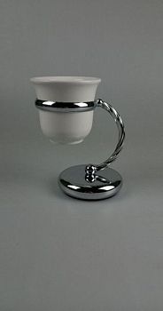 Stil Haus Giunone, настольный керамический стакан, цвет хром