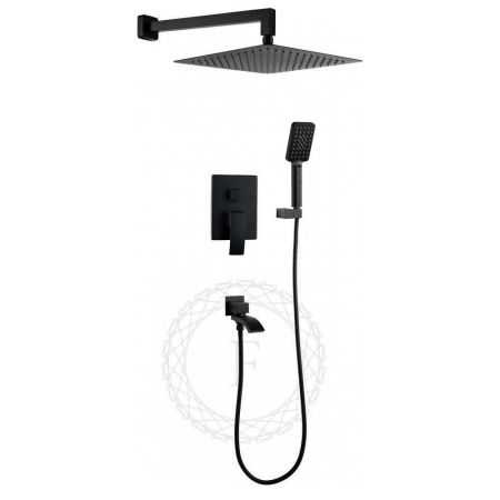 Душевая система встраиваемая FILARETE Waterfall FL1010BL, черный